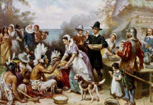 Jean Leon Gerome Ferris the first thanksgiving