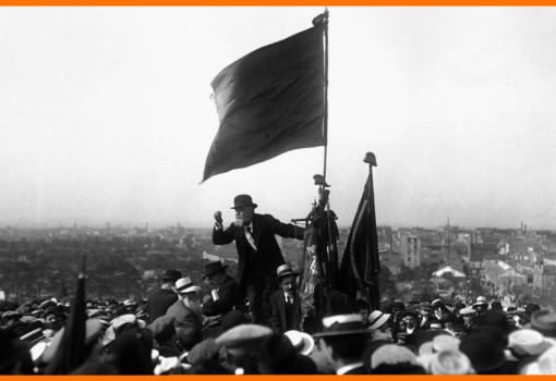 Jaurès monte à La Tribune pour la paix à la Butte du Chapeau Rouge