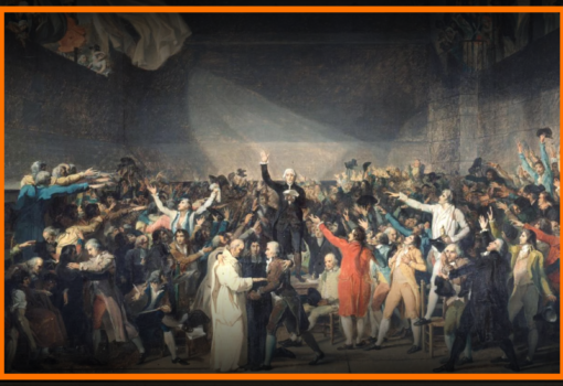 Le clivage gauche droite est né le 11 septembre 1789 lorsque les députés de l’Assemblée constituante se sont placés à gauche ou à droite du président pour approuver ou non un droit de véto royal. Wikicommons illustration serment du jeu de paume - tableau de david droite